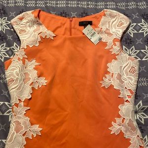 Coral Dress with White Flowers